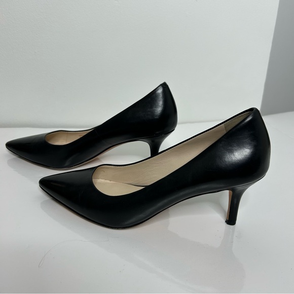 Cole Haan Black Pointed Toe Leather Heels Womens Size 6.5B - Picture 5 of 9